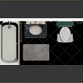 Modern Bathroom Interior With Bathtub Shower Toilet Sink Vanity And Mirror Cabinet