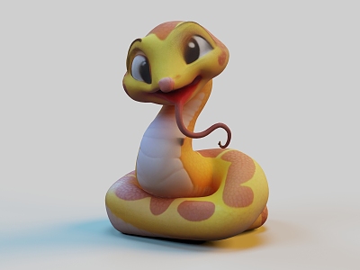 Cute Snake Cute Little Snake Baby Cartoon Snake Expression Bag Snake Furry Snake Gentle Snake Active Snake Smart Snake Fun Snake Toy Snake Ornament 3d model