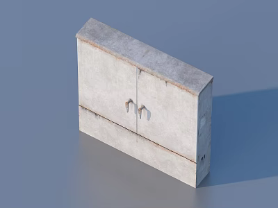 Gray Concrete Double Door Storage Cabinet For Home Organization And Storage 3d model