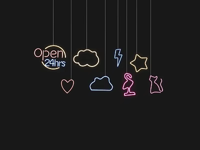 Modern Neon Lights 3d model