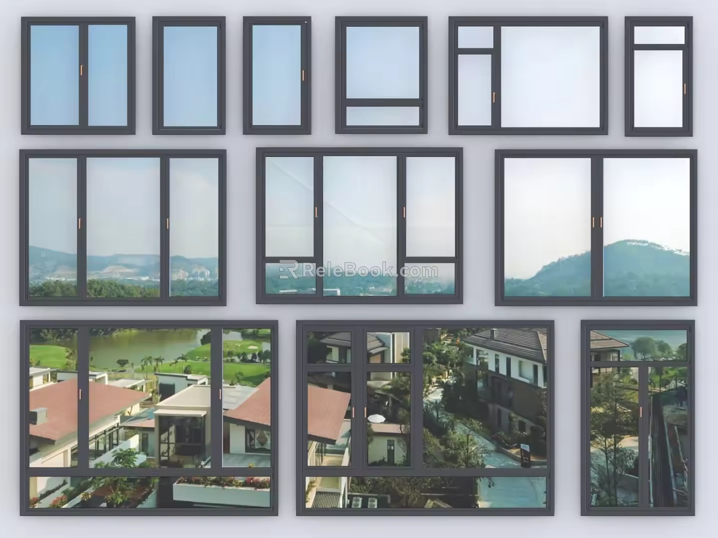 window glass window casement window sliding window aluminum alloy window broken bridge aluminum window bay window glass door floor-to-ceiling window 3d model