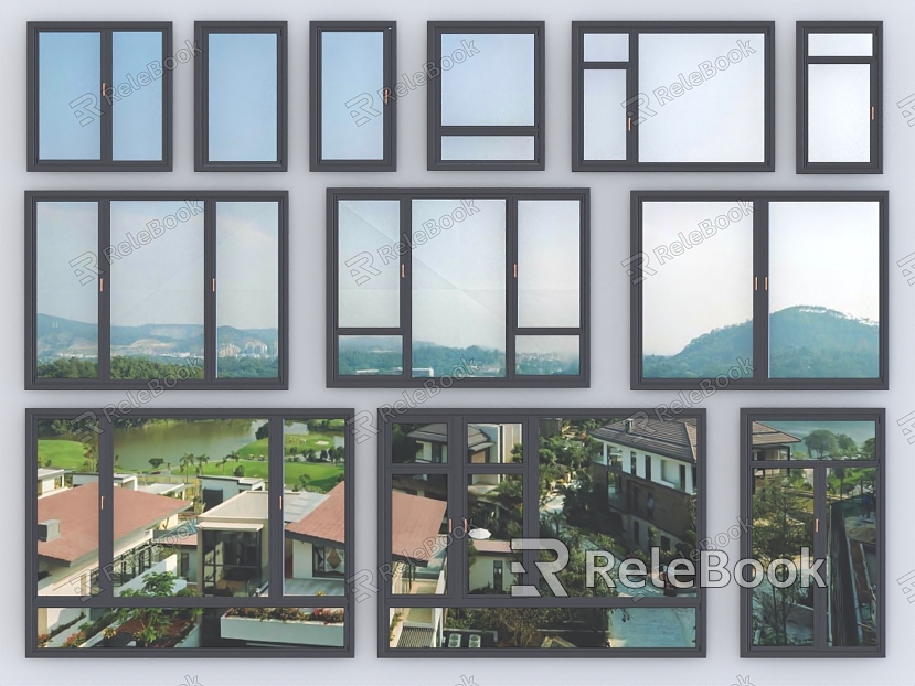 window glass window casement window sliding window aluminum alloy window broken bridge aluminum window bay window glass door floor-to-ceiling window model