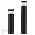 Modern Black Column Outdoor Lights With Transparent Top Shade Design