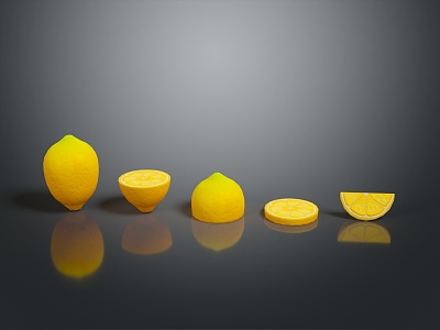 yellow lemon 3d model