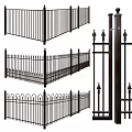 Decorative Metal Fence With Different Top Designs And Rail Patterns For Outdoor Areas