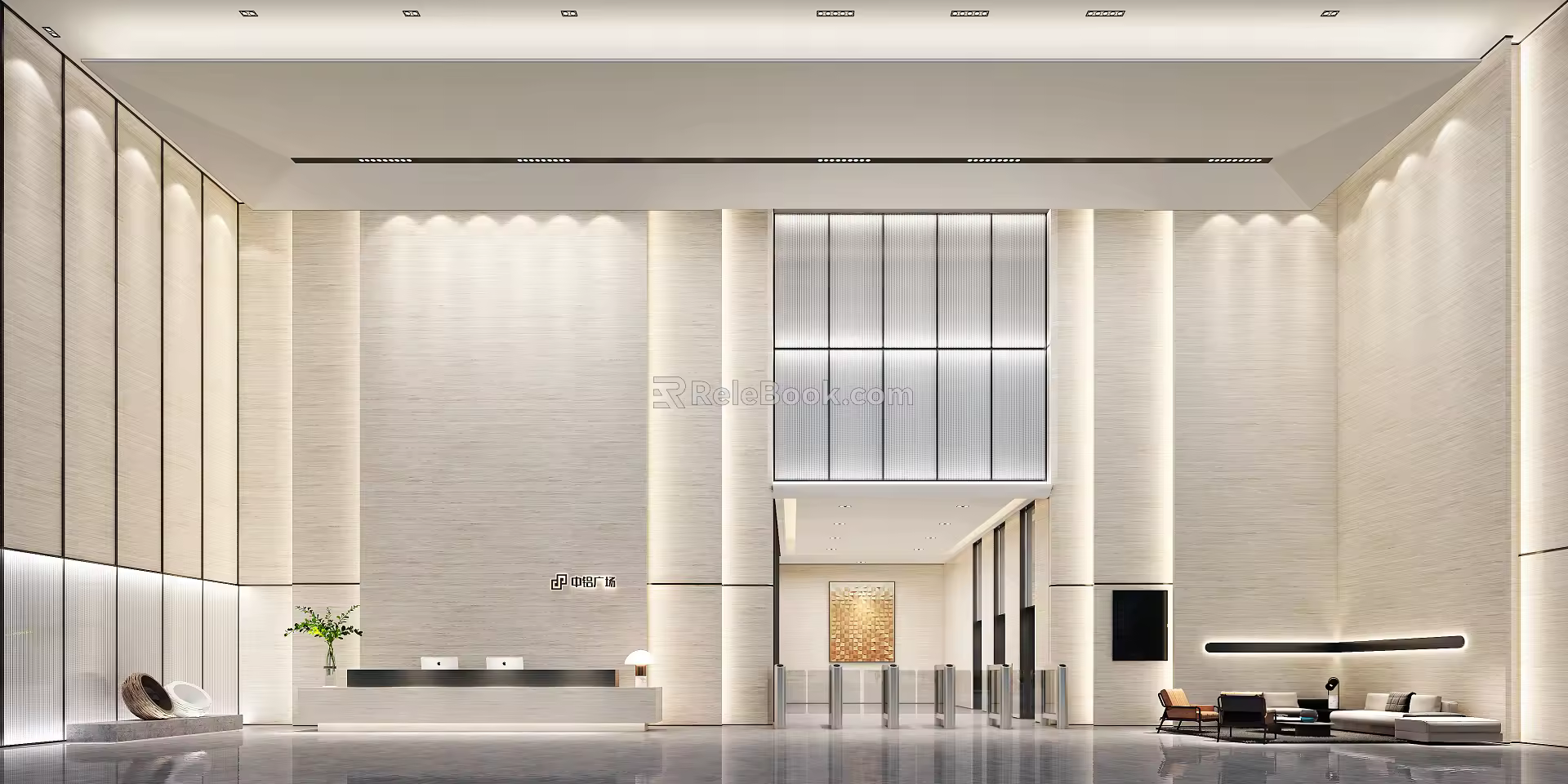 Modern Hall 3d model