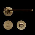 Modern Stylish Brass Door Handle with Round Escutcheon Plates for Interior Home Doors