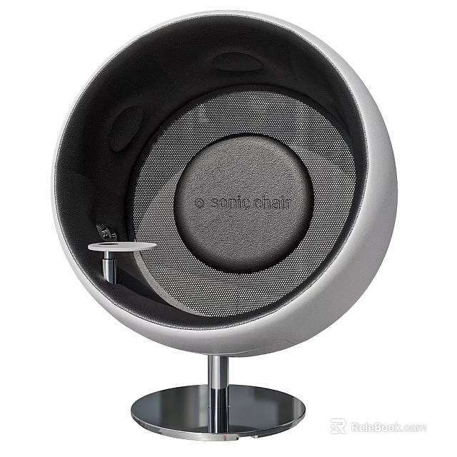 Leisure Chair Modern Round Swivel Design In Black Gray With Metal Base And Soft Cushion 3d model 