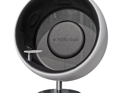 Leisure Chair Modern Round Swivel Design In Black Gray With Metal Base And Soft Cushion 3d model