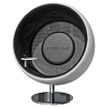 Leisure Chair Modern Round Swivel Design In Black Gray With Metal Base And Soft Cushion