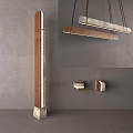 Contemporary Chandelier Featuring Metal Suspension And Wooden Panels For Modern Interiors