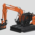 Hitachi Heavy Duty Excavator With Hydraulic Arm Tracked Base And Operator Cabin