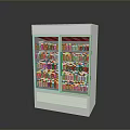Electronic Appliance Double Door Beverage Display Cooler With Stainless Steel Glass Doors