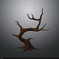 Wooden Branch Decorative Sculpture With Natural Texture And Twisted Design For Home Decoration
