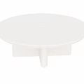 Sleek Modern White Round Coffee Table With Clean Lines And Sturdy Geometric Base Design 3d model