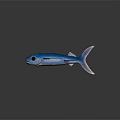 Vibrant Blue Fish With Pink Wing Shaped Fins Detailed 3D Model Design