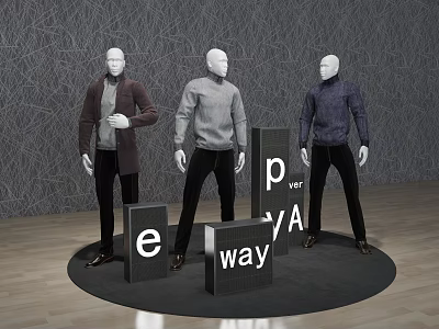 Modern model men's model electronic screen 3d model