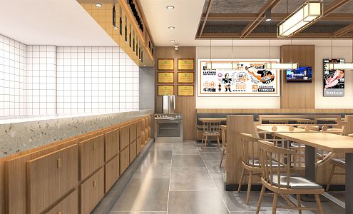 Fast food restaurant Modern restaurant 3d model