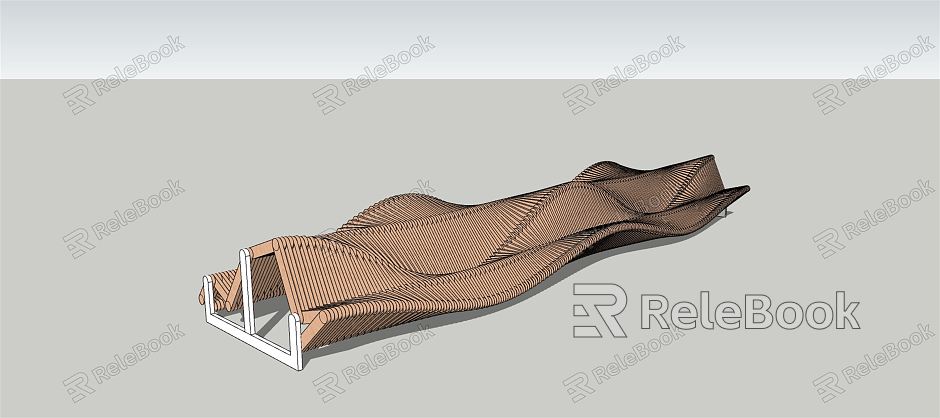 Modern Outdoor Chair Wavy Bench model