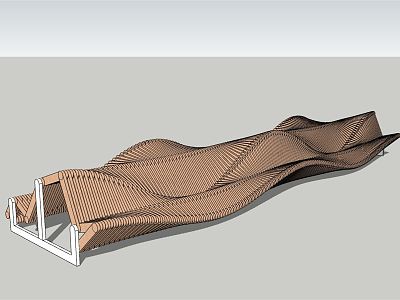 Modern Outdoor Chair Wavy Bench model