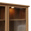 Wooden Bookcase Interior Design With Glass Doors Drawers And Storage Cabinets