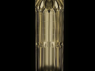 Elegant Gold Wall Lamp With Vertical Stripes And Decorative Patterns For Modern Interior Decoration 3d model
