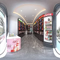 Well Organized Alcohol and Tobacco Store With Shelves of Wine Bottles and Tobacco Products