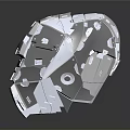 Futuristic Tactical Weapon Helmet With Metallic Armor Plates And Advanced Combat Design Features