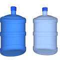 Two Large Transparent Water Bottles With Blue Caps And Stackable Design For Drinking Water Storage