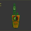 Orange and Black Toy Walkie Talkie With Green Circular Button Antenna And Numeric Keypad
