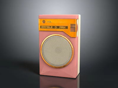 Stylish Vintage Pink Retro Radio With Classic Design And Electronic Features 3d model
