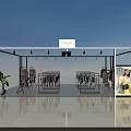 Modern Clothing Store Interior With Glass Frame Racks Hanging Clothes And Plant Decor