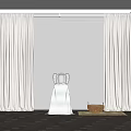 White Sheer Curtains In Modern Interior With Natural Light And Greenery Outside View