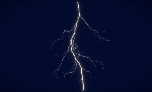 lightning thunder weather 3d model