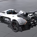 Futuristic White Floating Sports Car With Sleek Body Open Cockpit And Blue Lighting