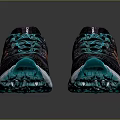 Athletic Running Sneakers With Purple Mesh Upper Teal Laces Orange Accents And White Sole