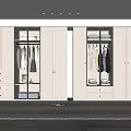 Modern Closet Interior With Glass Doors Hanging Clothes Drawers Open Shelves And Lighting