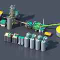 Integrated Industrial Equipment System With Storage Tanks Mixing Units Conveyor Belts And Processing Components
