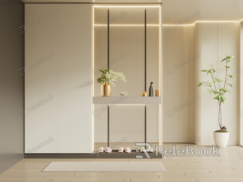 Modern Shoe Cabinet Cream Shoe Cabinet Partition Wardrobe model