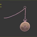 Vintage Pocket Watch With Metal Chain And Engraved Surface On Reflective Background