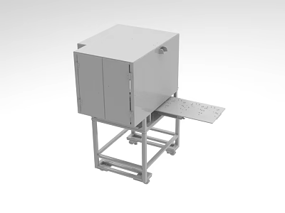 Industrial Equipment Featuring Sturdy Metal Cabinet Frame And Extended Work Platform 3d model