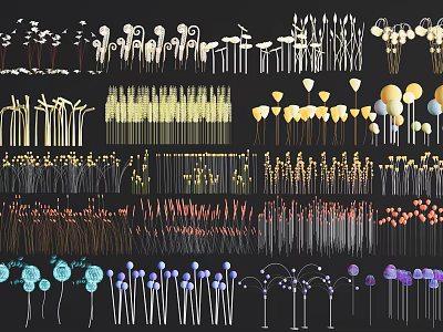Outdoor Lights Assortment With Diverse Modern Decorative Designs And Styles 3d model