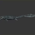 Anatomically Realistic Prehistoric Marine Reptile 3D Model With Open Mouth And Flippers