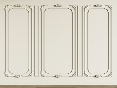 European style wall panel carved wall panel 3d model