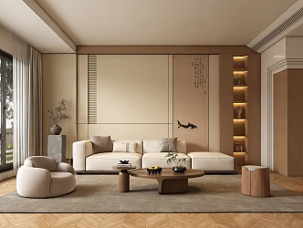 New Chinese Living Room Sofa 3d model