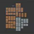 Architectural Building Materials With Various Colored Panels And Different Tile Layouts