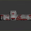 First Aid Medical Kits With Red Cross Symbols In Various Shapes And Straps