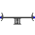 Outdoor Seesaw Playground Equipment With Blue Seats Spring Support Metal Frame Handles
