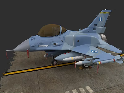 Blue Toy Fighter Jet Model With 111 Number Tail Emblem And Missiles 3d model