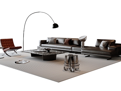 Modern Italian Sofa Coffee Table Combo model